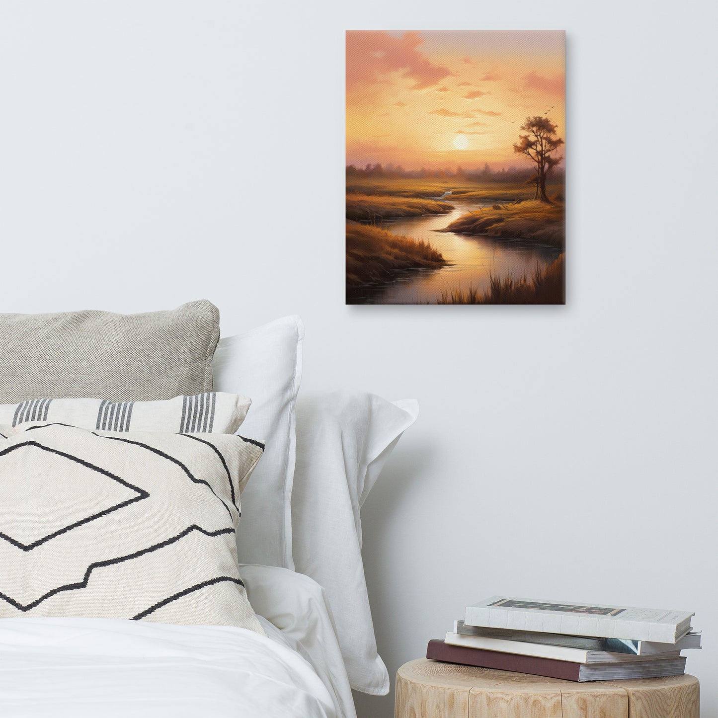 "Sunset Serenity by the River" Canvas
