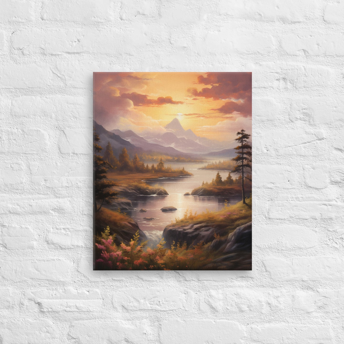 "River's Edge in Evening Hues" Canvas