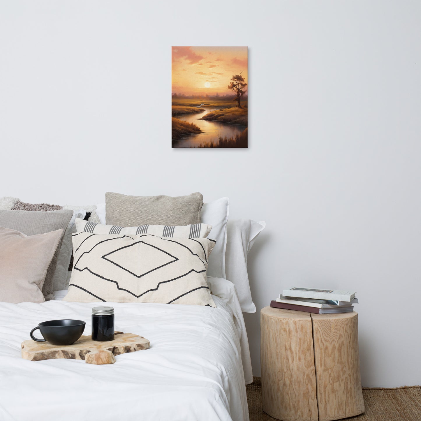 "Sunset Serenity by the River" Canvas