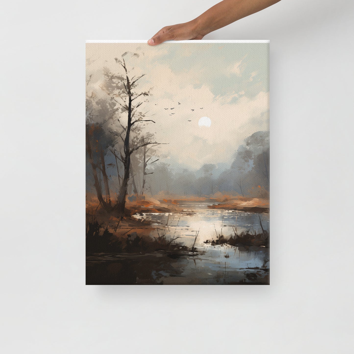"Sunset Serenity by the River"Canvas