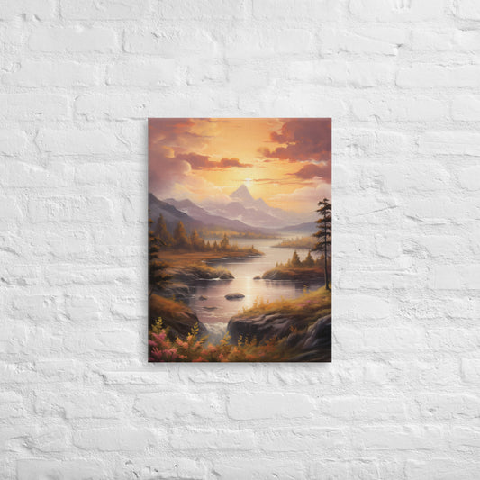 "River's Edge in Evening Hues" Canvas