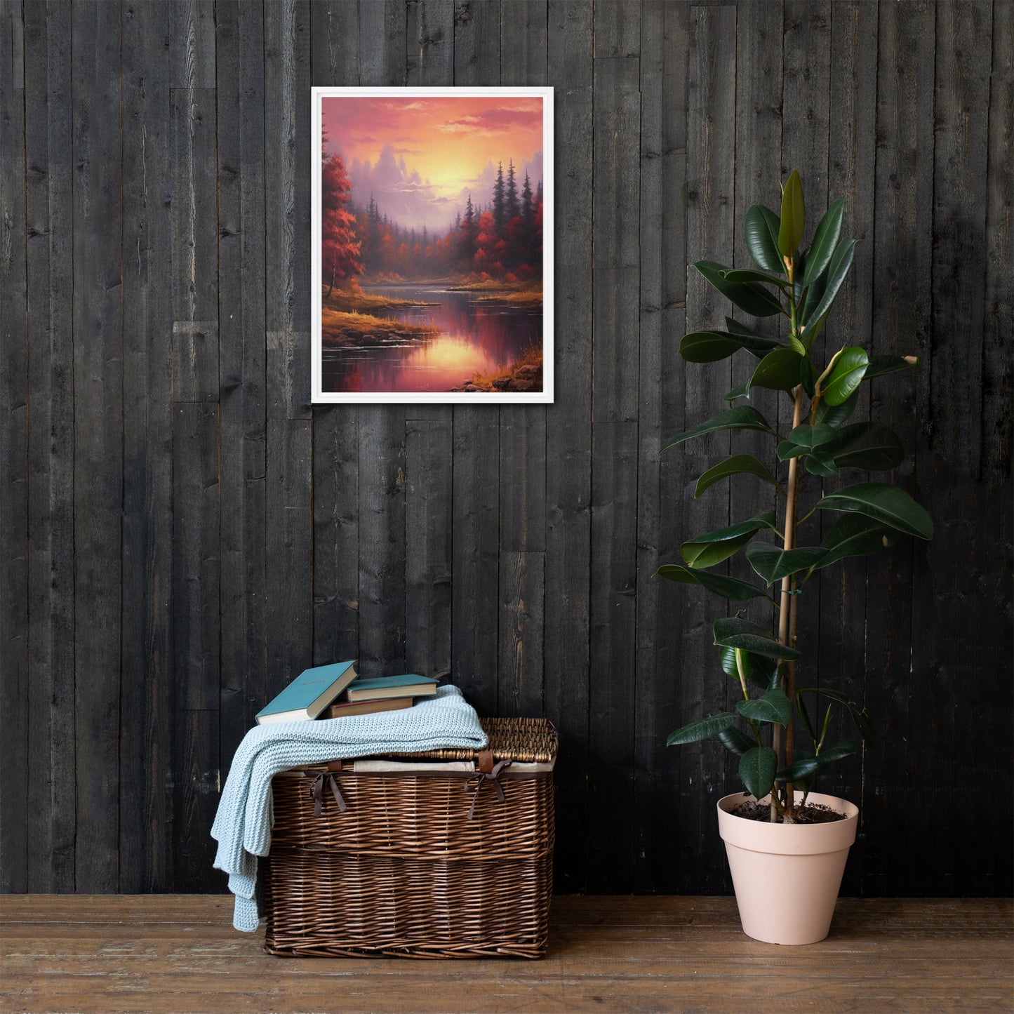 Sunset Mountains Framed canvas