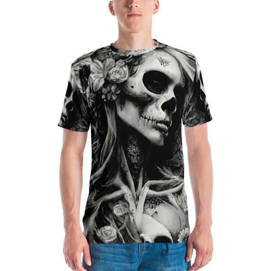 Sexy Skull and Flowers Men's t-shirt